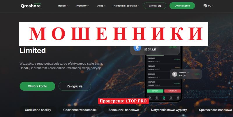 Groshare Limited мошенники